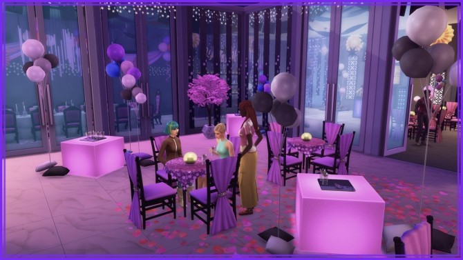 Sims 4 NYE Party Venue (Stargazer Lounge Makeover) at GravySims