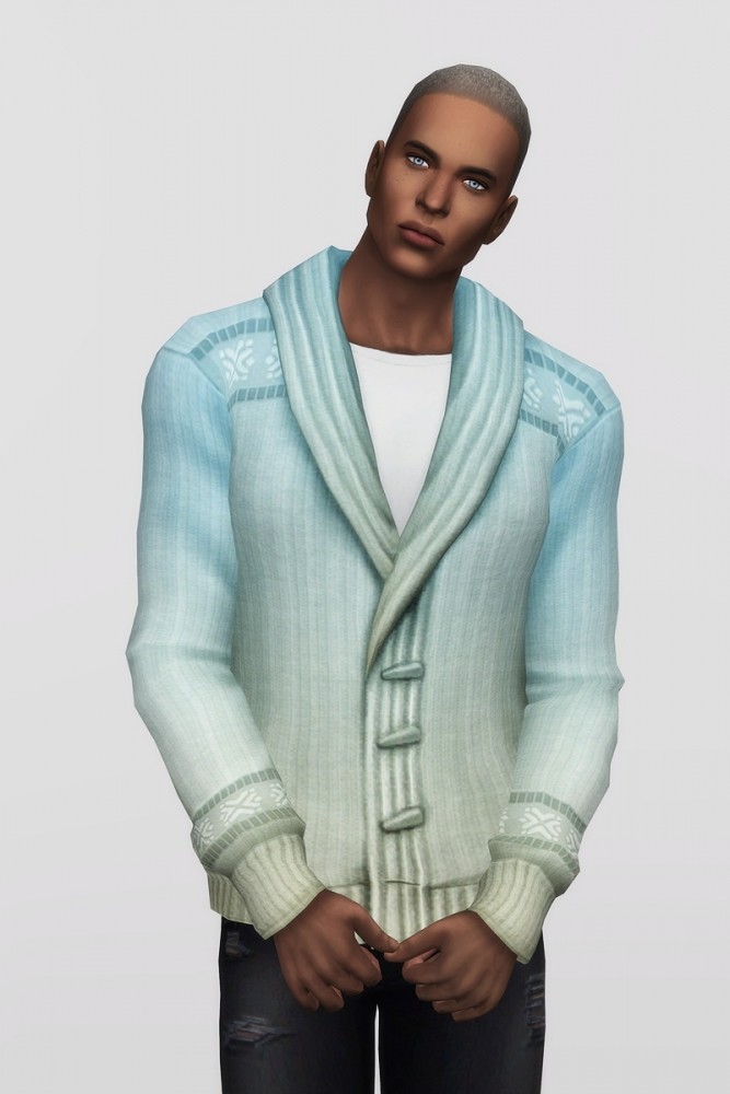Sims 4 Shawl collar cardigan sweater M (20 colors) at Rusty Nail