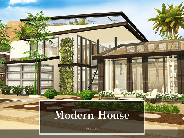 Sims 4 Modern House by Pralinesims at TSR