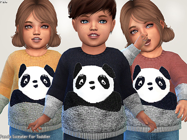 Sims 4 Panda Sweater For Toddler by Pinkzombiecupcakes at TSR
