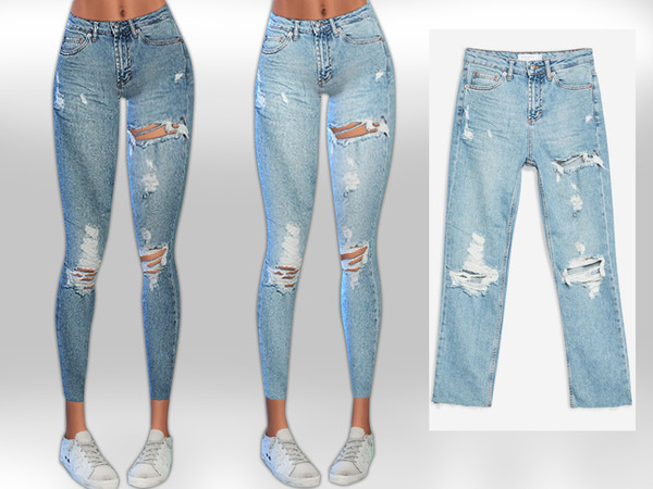 Sims 4 Destroy Rip Jeans by Saliwa at TSR
