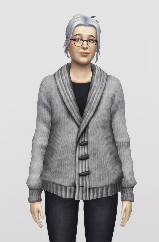 Sims 4 Shawl collar cardigan knit sweater F (15 colors) at Rusty Nail