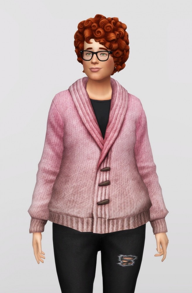 Sims 4 Shawl collar cardigan knit sweater F (15 colors) at Rusty Nail