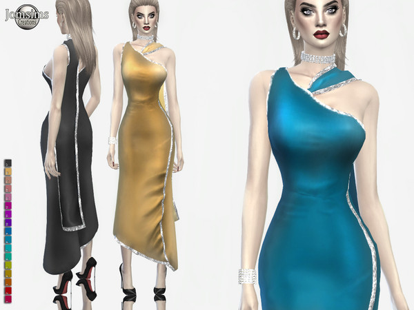 Sims 4 Luedmilia dress by jomsims at TSR