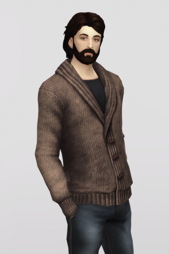 Sims 4 Shawl collar cardigan knit sweater M (15 colors) at Rusty Nail