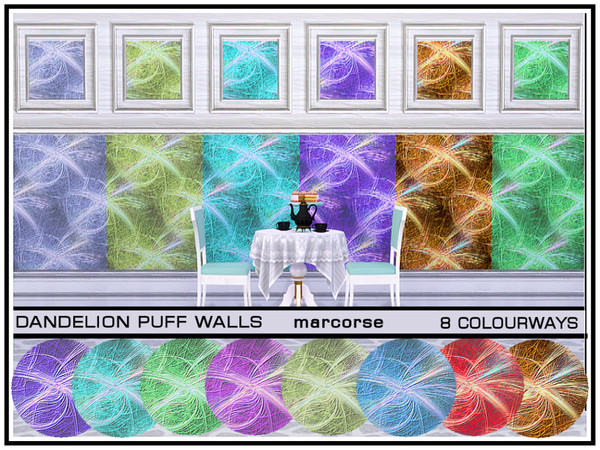Sims 4 Dandelion Puff Walls by marcorse at TSR