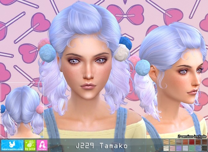 Sims 4 J229 Tamako hair (P) at Newsea Sims 4