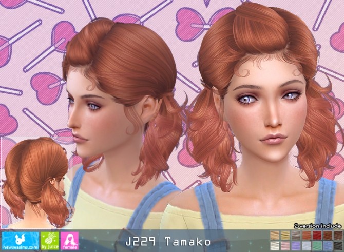 Sims 4 J229 Tamako hair (P) at Newsea Sims 4