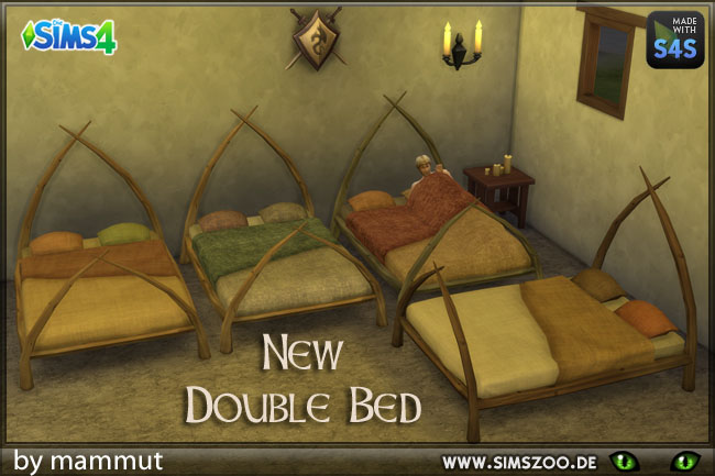 Sims 4 Viking double bed by Mammut at Blacky’s Sims Zoo