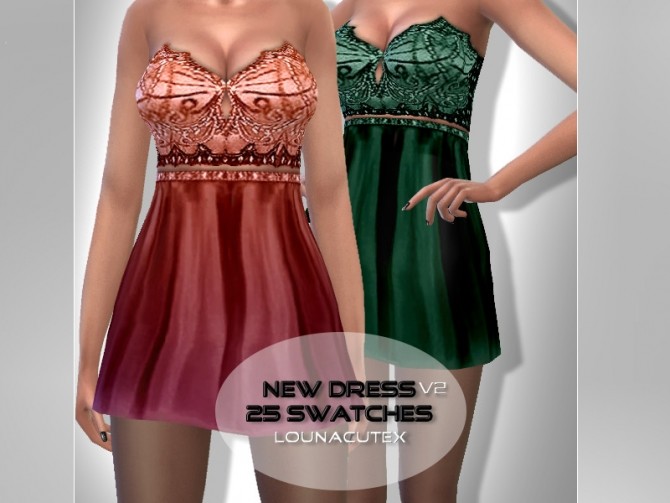 Sims 4 NEW DRESS V2 at Lounacutex