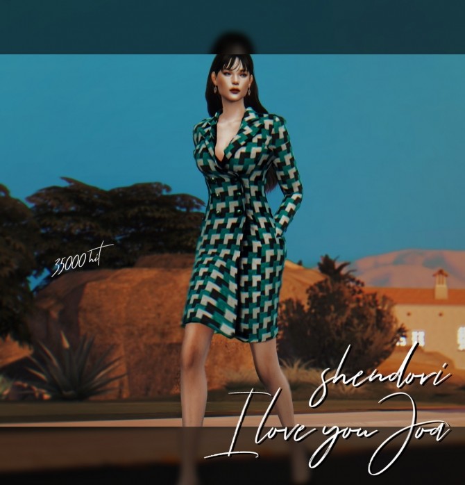 Sims 4 Coat dress at SHENDORI SIMS