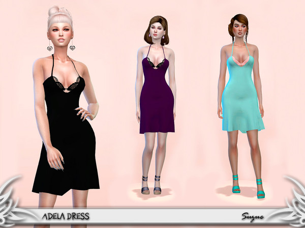 Sims 4 Adela Dress by Suzue at TSR