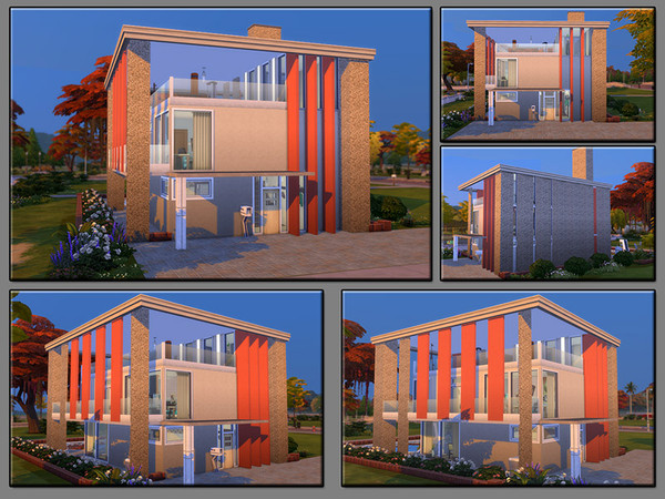 Sims 4 MB Square Base house by matomibotaki at TSR