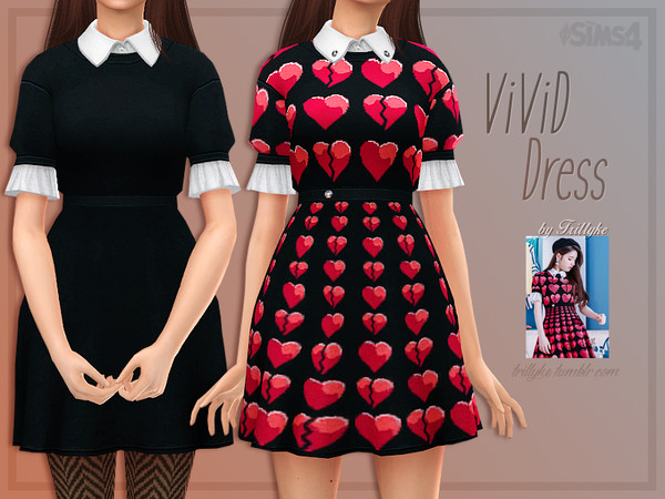 Sims 4 ViViD Dress by Trillyke at TSR