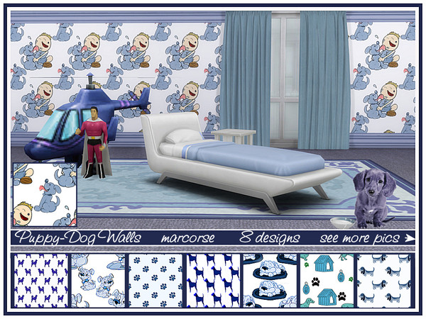 Sims 4 Puppy Dog Walls by marcorse at TSR