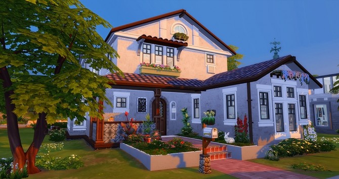 Sims 4 Squeezed orange house at Simsontherope