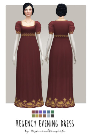 Regency Evening Dress at Historical Sims Life