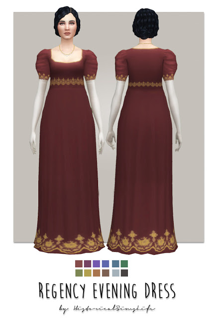Sims 4 Regency Evening Dress at Historical Sims Life
