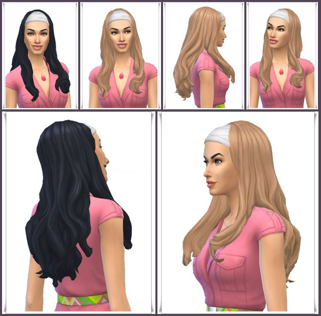 Sims 4 Bandana Long Waves female hair at Birksches Sims Blog