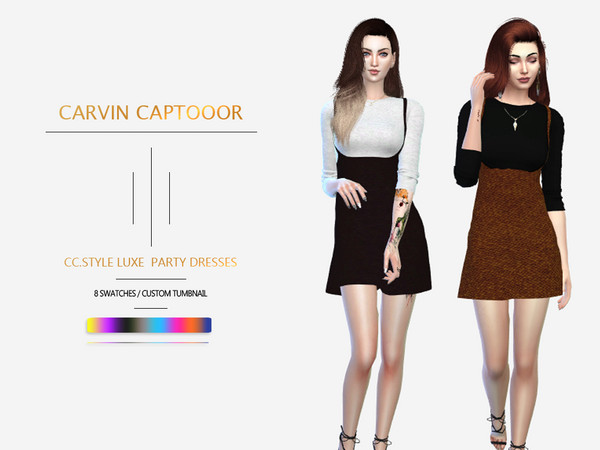 Sims 4 Style Luxe Party Dresses by carvin captoor at TSR
