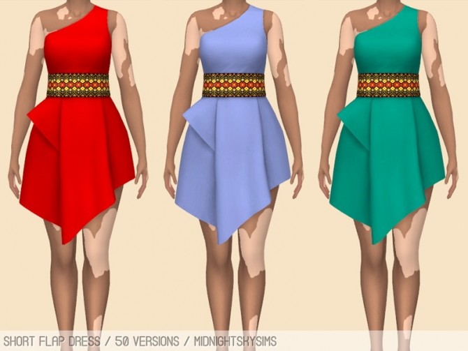 Sims 4 Short flap dress at Midnightskysims