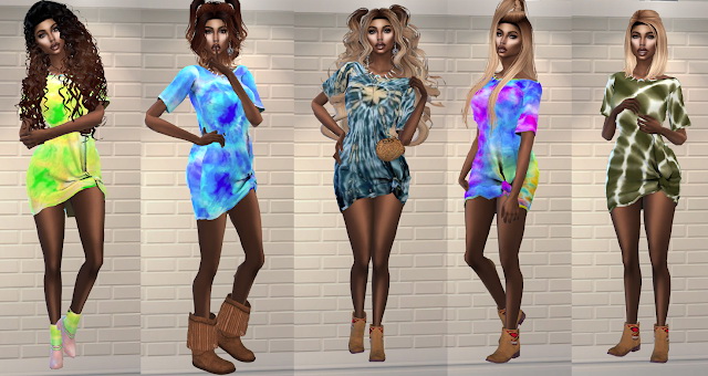 Sims 4 Batik Dress Recolor at Teenageeaglerunner