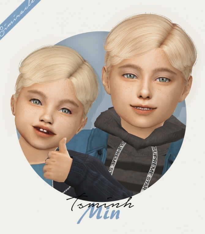 Sims 4 Tsminh Sims Min hair for kids and toddlers at Simiracle