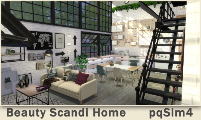 Sims 4 Beauty Scandi Home at pqSims4