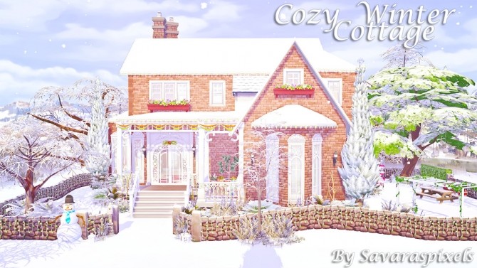 Sims 4 Cozy Winter Cottage at Savara’s Pixels