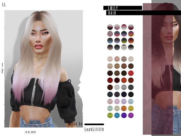 Sims 4 Emily Hair by Leah Lillith at TSR