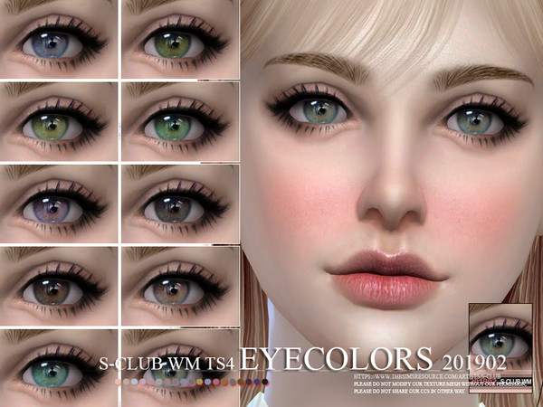 Sims 4 Eyecolors 201902 by S Club WM at TSR