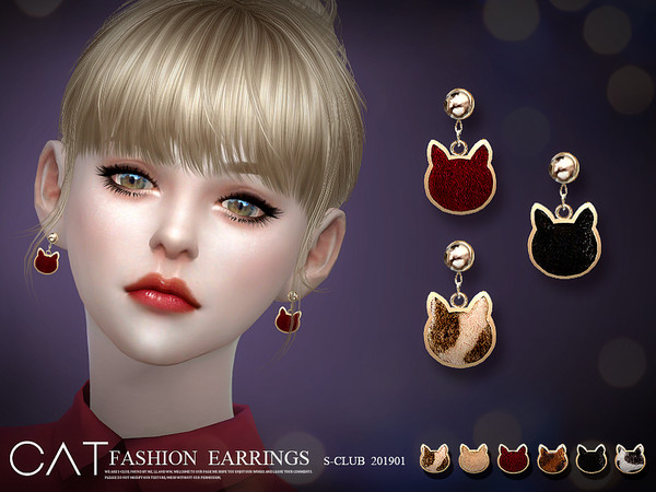 Sims 4 EARRINGS 201901 by S Club LL at TSR
