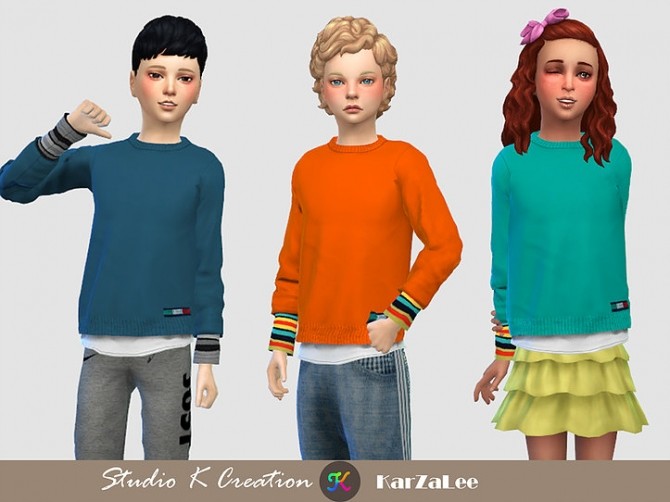 Sims 4 Giruto 66 layered short Sweater for child at Studio K Creation