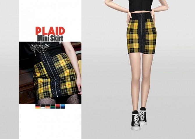 Sims 4 Plaid Mini Skirt at Waekey