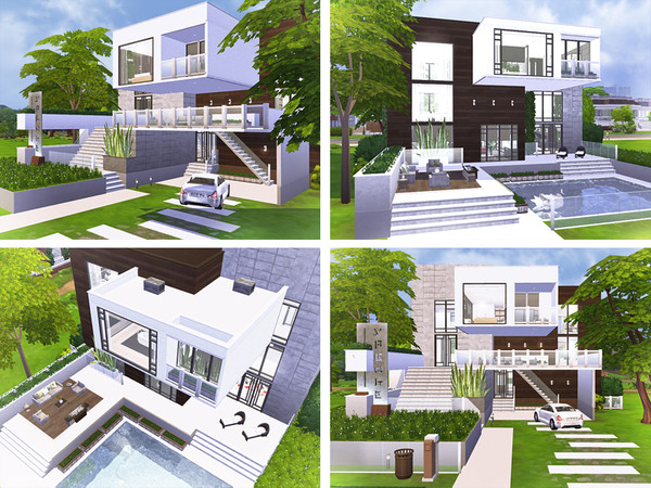 Sims 4 Orval modern house by Rirann at TSR