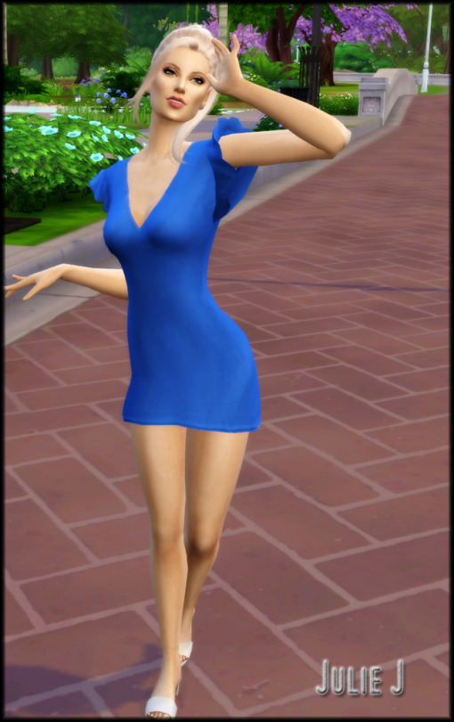 Sims 4 Frill Sleeve Dress at Julietoon – Julie J