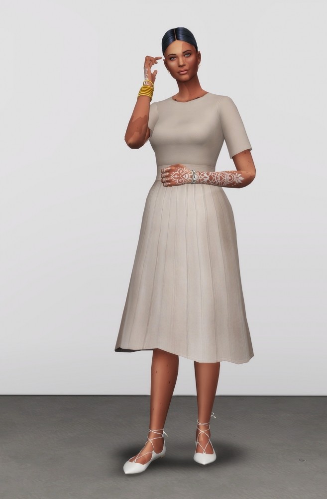 Sims 4 Strech knit midi dress at Rusty Nail