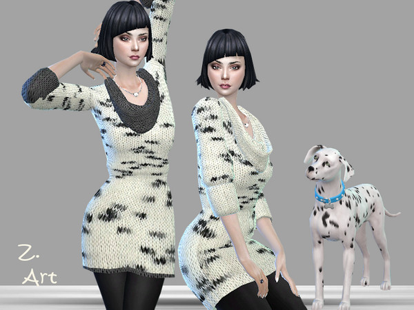 Sims 4 Winter CollectZ 18 cuddly knit dress by Zuckerschnute20 at TSR