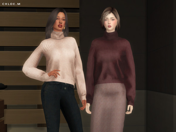 Sims 4 Sweater pure color by ChloeMMM at TSR