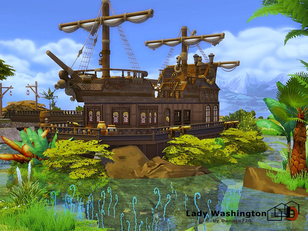 Sims 4 Lady Washington pirate ship by Danuta720 at TSR