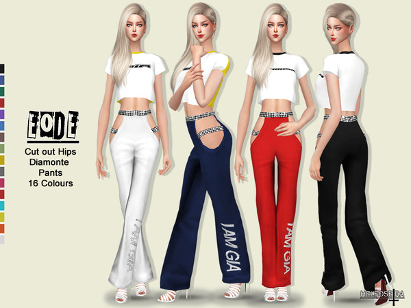 Sims 4 EODE Diamonte Pants by Helsoseira at TSR
