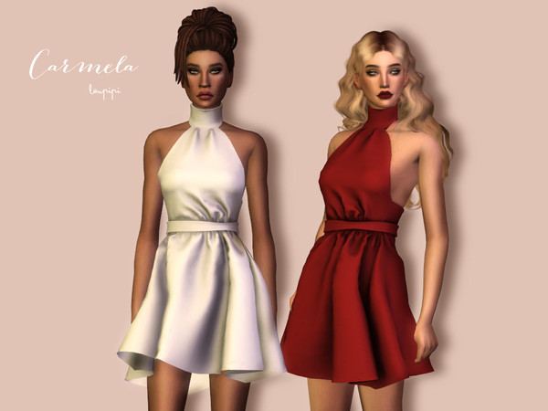 Sims 4 Carmela dress by laupipi at TSR