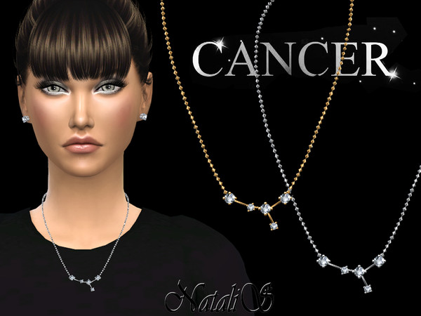 Sims 4 Cancer zodiac necklace by NataliS at TSR