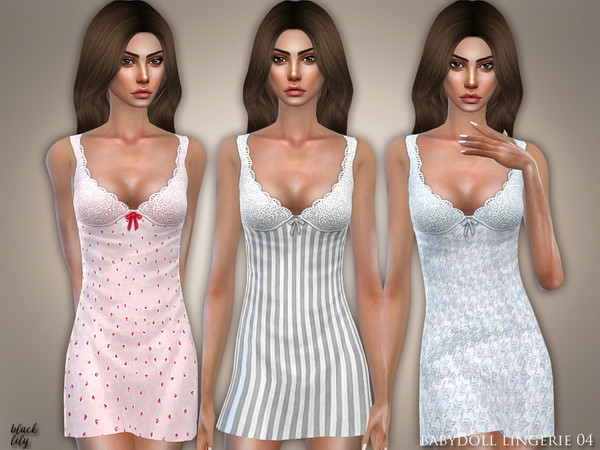 Sims 4 Babydoll nightgown 04 by Black Lily at TSR