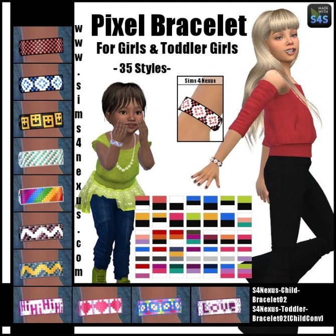 Sims 4 Pixel Bracelet by SamanthaGump at Sims 4 Nexus