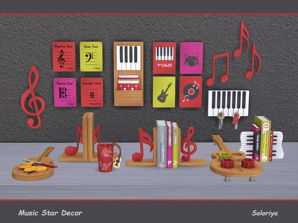 Sims 4 Music Star Decor by soloriya at TSR