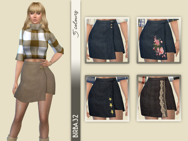 Sims 4 Asymmetric Skirt by Birba32 at TSR