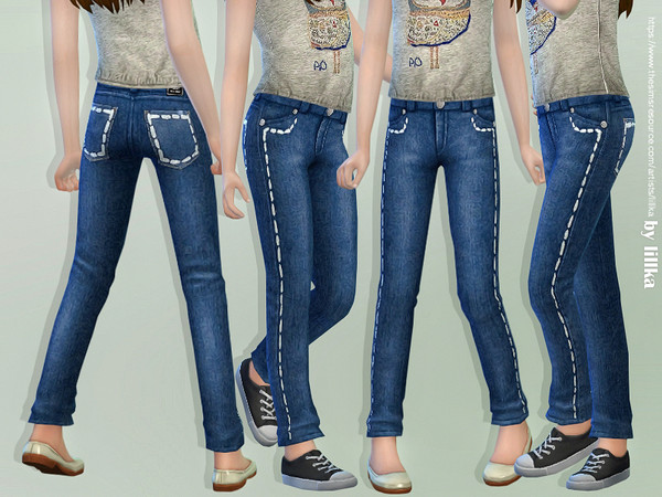 Sims 4 Girls Skinny Fit Jeans by lillka at TSR