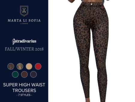 Colored Super High Waist Trousers by martalisofia at TSR