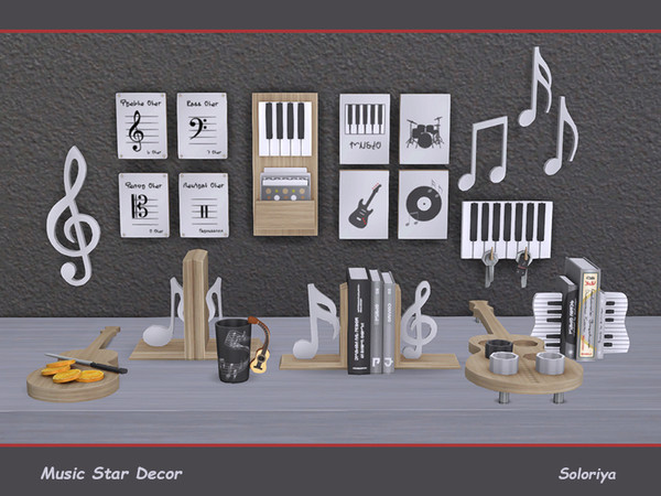 Sims 4 Music Star Decor by soloriya at TSR